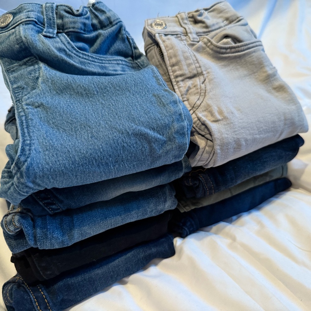 Lot of 9 H&M Gap Boys Jeans Size 3T 4T Toddler Bundle Adjustable Waist